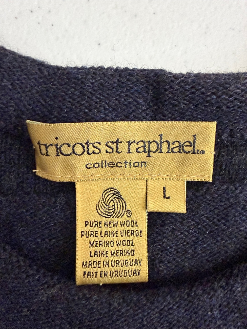 Tricots St Raphael Men Striped Crewneck Sweater Colorblock Geometic Grandpa Wool - Picture 2 of 7